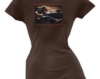 New Boutique Liquid Blue Jerry Juniors Brown T-Shirt Size Small Below 35 Dollar Retail