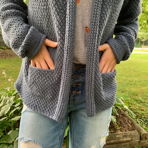 Tunisian Crochet Phlox Fields Coat PATTERN Cardigan Sweater With Hood ...