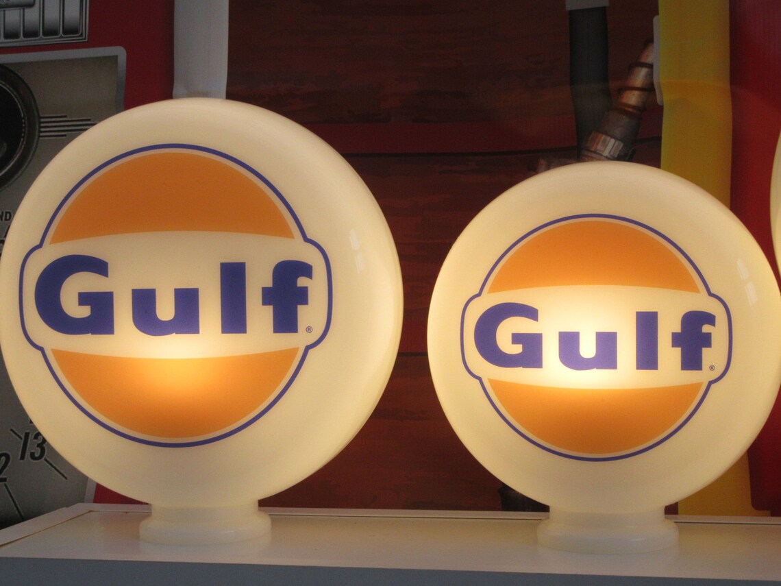 GULF Gas Pump Globe Petrol Pump Globe Gas Station Gulf Racing | Etsy