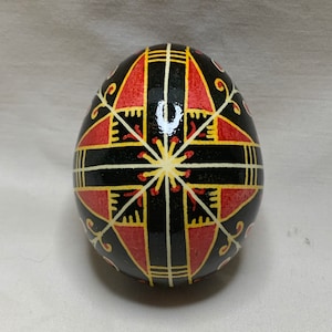 Black and Red with Yellow Pisanka
