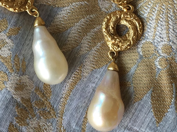 Yves Saint Laurent earrings hanging baroque pearl… - image 5