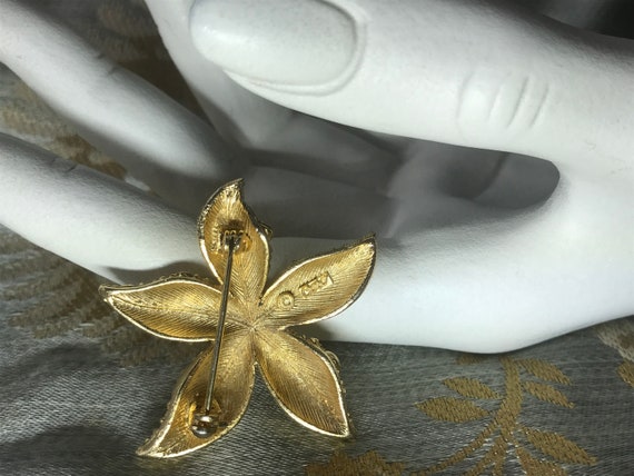 Broche libellule signée Heidi Daus Designer Vintage aigue-marine et