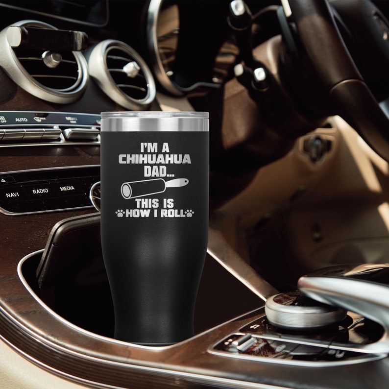 Chihuahua Pilsner Tumbler Beer Glass Travel Mug Cup Funny Chihuahua Gifts Chihuahua Dad Papa Chihuahua Dog Lover Owner Present R-88Y