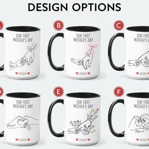 First Mothers Day Mug, Personalized 1st Mother's Day Coffee Cup, Custom First Mothers Day Gifts for New Mom Gifts for First Time Moms G-10Y image 2