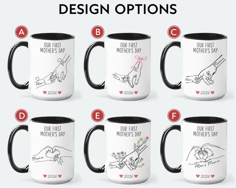 First Mothers Day Mug, Personalized 1st Mother's Day Coffee Cup, Custom First Mothers Day Gifts for New Mom Gifts for First Time Moms G-10Y image 2