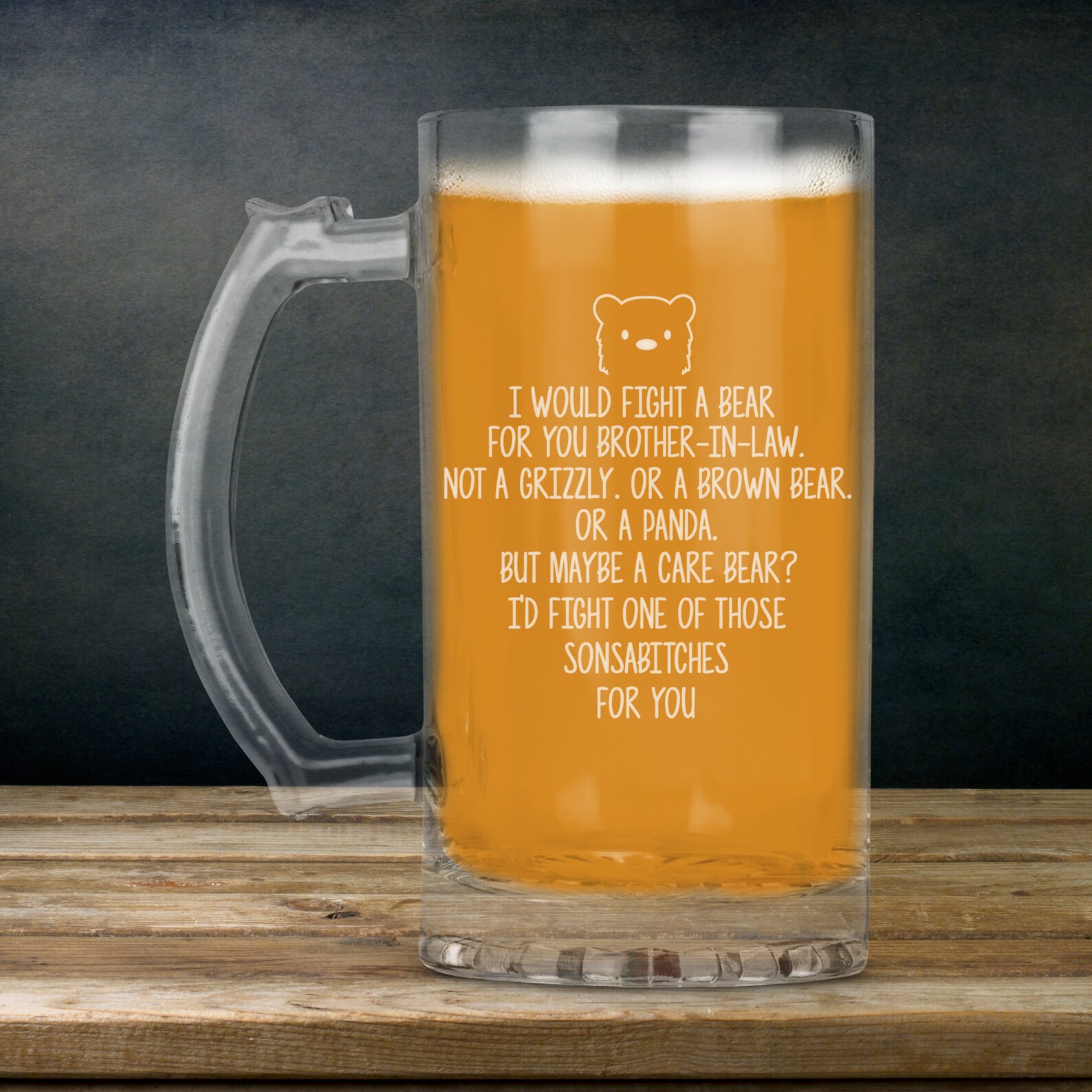 Funny Brother In Law Gifts For Brother In Law Beer Mug Glass Etsy