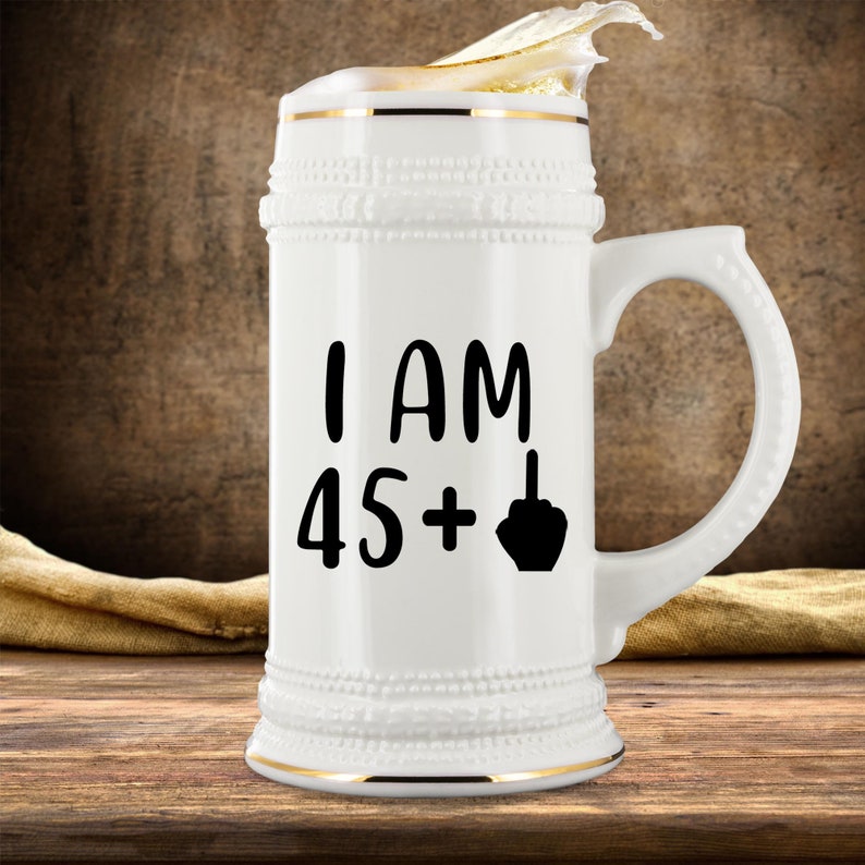46th Birthday Beer Stein Mug Glass Cup 46 Forty Six Sixth 1975 Funny Gift For Men Him Dad Husband Brother Male Guy Bday Ideas Present M-12X