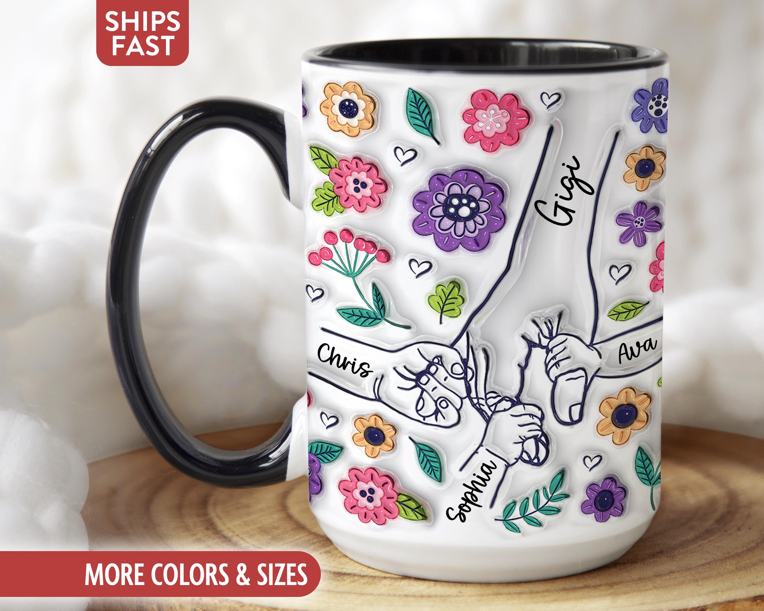 Gigi Mug, Personalized Gigi Cup, Custom Gigi Gifts from Grandkids Names Grandchildren, Gigi Coffee Mug, Birthday Mothers Day Christmas T-61K