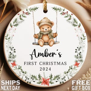 Babys First Christmas Ornament 2025, Personalized Baby&#39;s 1st Christmas Ornament, Custom New Baby Ornament, Baby Name Ornament Keepsake B-23U