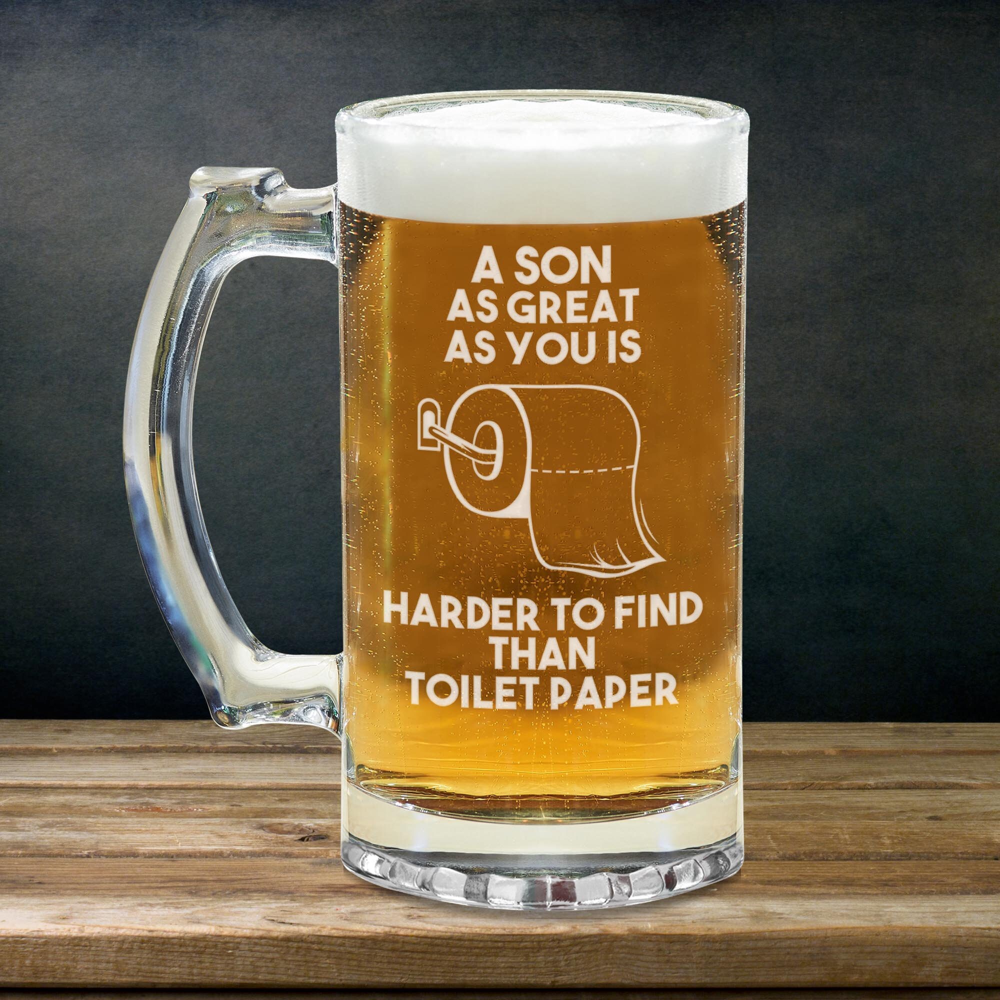 Son Beer Mug Glass Stein Cup Funny Gifts For Birthday Etsy