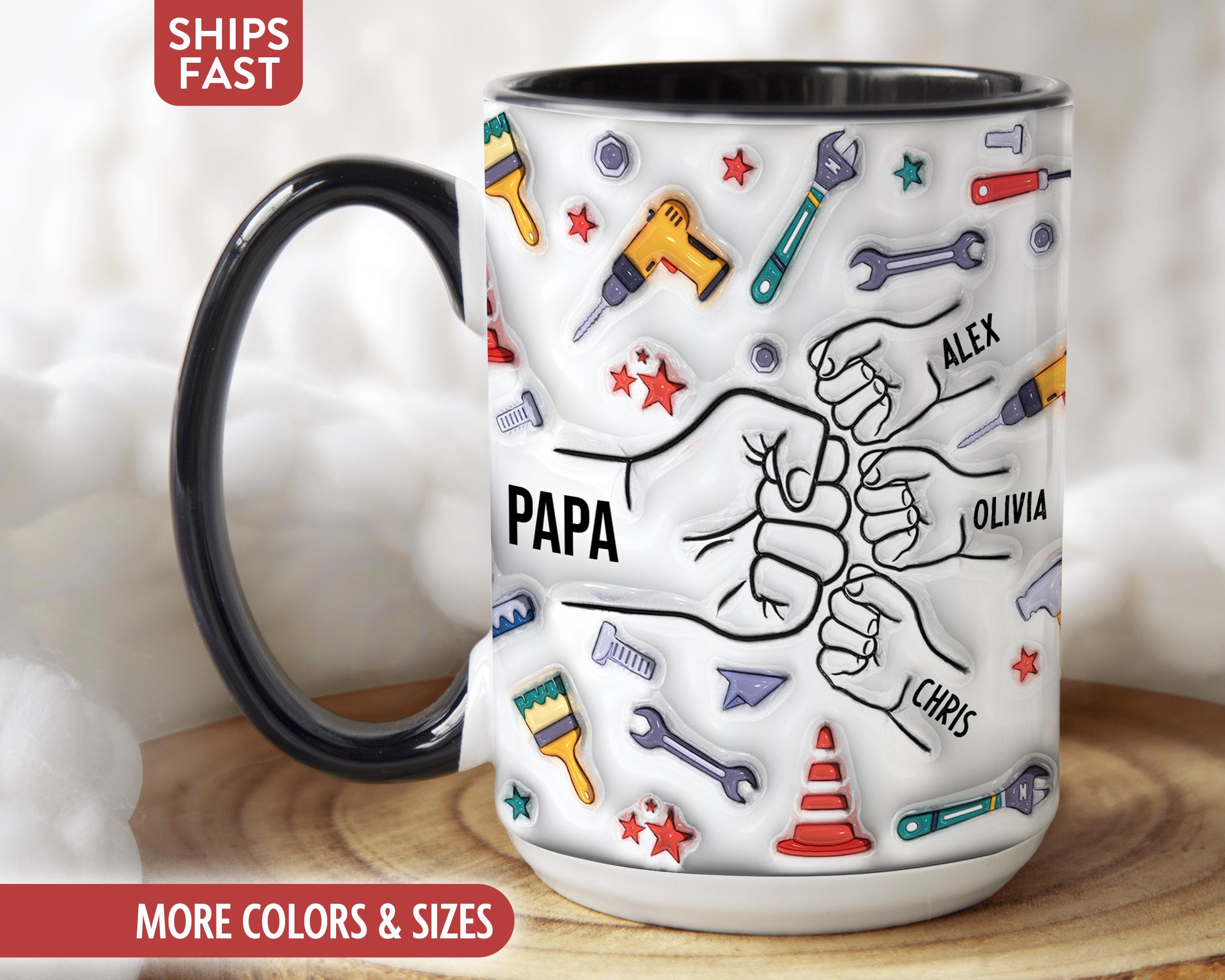 Papa Mug, Personalized Papa Coffee Mug, Custom Papa Cup, Papa Gifts from Grandkids Names Grandchildren, Papa Birthday Fathers Day Gift H-50R