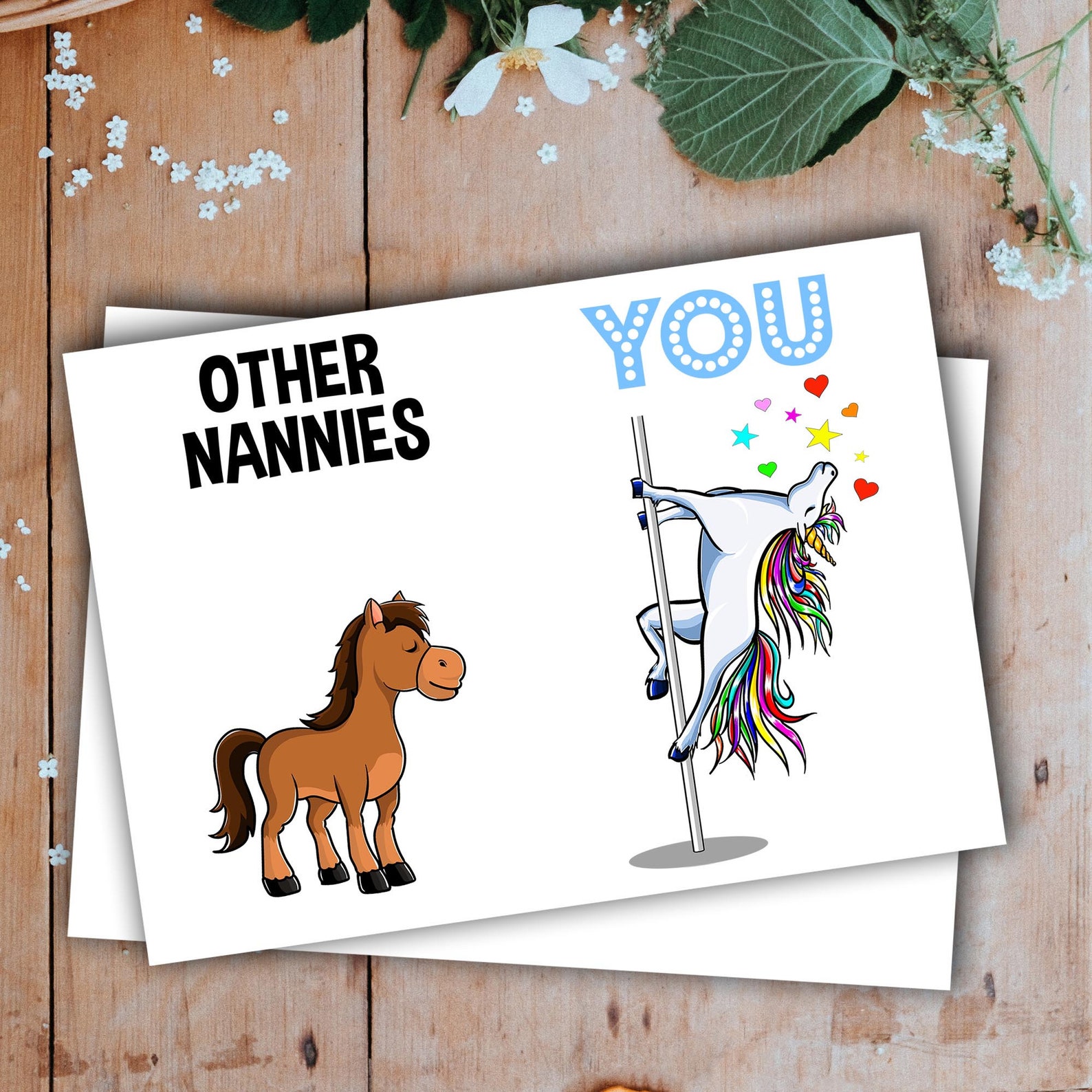 Nanny Greeting Card Handmade Blank Funny Gifts For Birthday Etsy