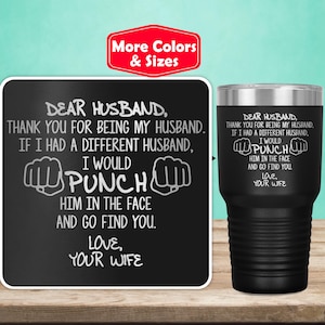 Funny Husband Gifts For Husband Tumbler Travel Mug Cup, Husband Gift Idea, Husband Birthday, Best Husband Anniversary Gift From Wife W-33N