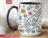 Grandma Mug, Personalized Grandma Cup, Custom Grandma Gifts from Grandkids Names Grandchildren, Grandmother Birthday Mothers Day Gift Y-68J