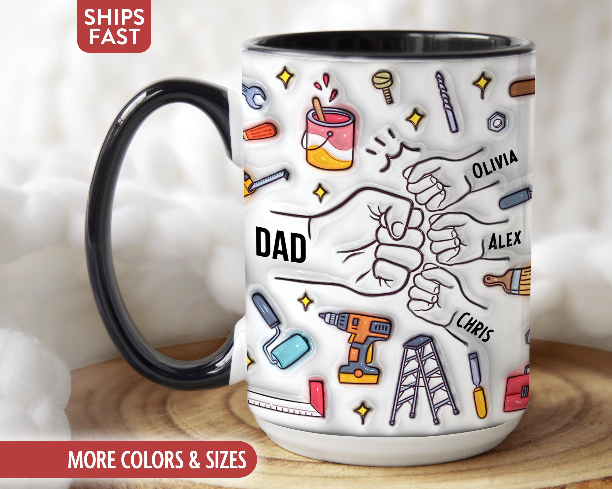 Personalized Dad Mug, Custom Dad Coffee Cup, Dad Gifts With Kids