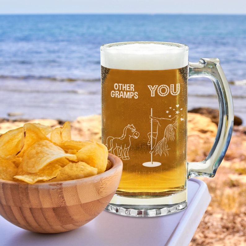 Gramps Beer Mug Glass Stein Cup Funny Gifts For Birthday Best Present Idea Ever Unicorn Gift From Granddaughter Grandson Grandchildren T-62Q