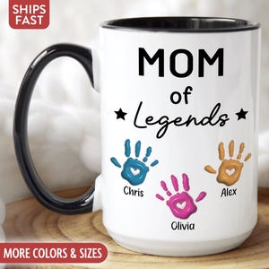 Personalized Mom Mug, Custom Mom Cup, Mom Coffee Mug for Mom Gifts with Kids Names, Birthday Christmas Mothers Day Gifts from Children R-88F