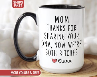 Mom Mug, Personalized Mom Cup, Custom Mom Coffee Mug, Funny Gift for Mom from Daughter, Mom Birthday Christmas Mothers Day Mom Gifts H-79W