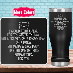 Funny Sister In Law Gift For Sister In Law Pilsner Tumbler Beer Glass Travel Mug Cup, Best Sister-in-law Birthday Gift Idea Present D-62P