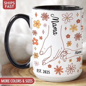New Mom Mug, Personalized Mama Mug, Custom New Mom Gifts for New Mother Coffee Cup, 1st First Mothers Day Gifts for First Time Moms W-23R