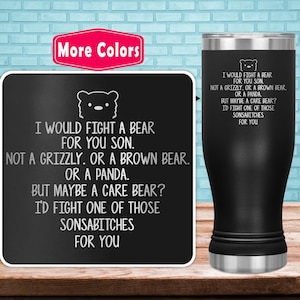Funny Son Gifts For Son Pilsner Tumbler Beer Glass Travel Mug Cup, Birthday Gift Idea Present Best Son Gift From Mom Son Gift From Dad T-93Y
