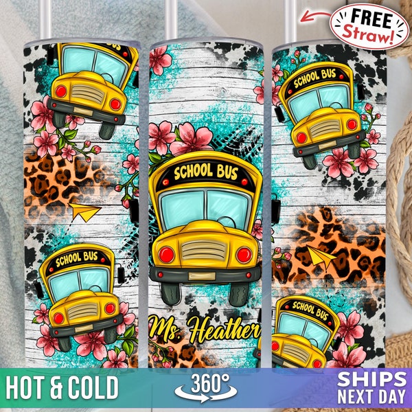 Personalized School Bus Driver Tumbler, Custom Bus Driver Cup, Best Bus Driver Gifts for Bus Driver Appreciation Christmas Thank You C-81B