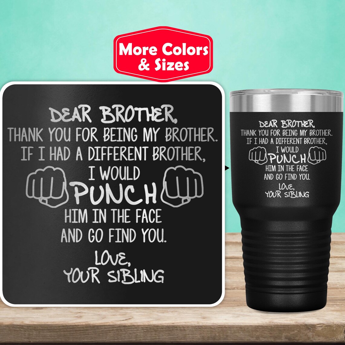 Funny Brother Gifts For Brother Tumbler Travel Mug Cup Etsy