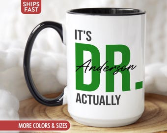 Doctor Mug Coffee Cup, Personalized Doctor Graduation Gift for Doctorate Graduate Student, Custom Dr PhD Gifts for Her Him Women Men X-19S