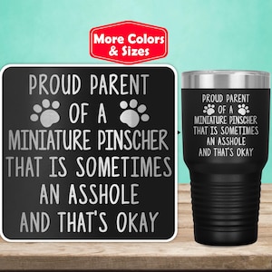 Funny Miniature Pinscher Gifts Min Pin Mini Doberman Tumbler Travel Mug Cup Dog Mom Dad Owner Lover Mama Birthday Present Idea X-90Z