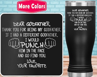 Funny Godfather Gifts For Godfather Pilsner Tumbler Beer Glass Travel Mug Cup, Best Godfather Birthday Gift Idea, God Father Present E-74J