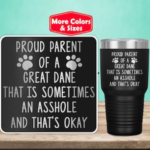 Funny Great Dane Gifts, Great Dane Tumbler Travel Mug Cup, Great Dane Mom Dad, Great Dane Dog, Great Dane Lover, Great Dane Owner C-86O