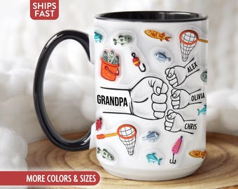 Grandpa Mug, Personalized Grandpa Cup, Custom Grandpa Gifts from Grandkids Names Grandchildren, Grandfather Birthday Fathers Day Gift G-82Y
