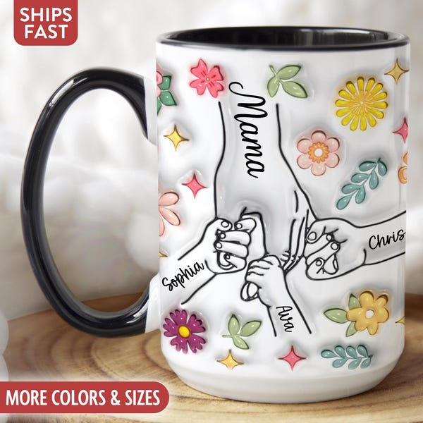 Mama Becher, Mama Becher, personalisierte Mama Tasse, benutzerdefinierte Mama Tasse, Mama Geschenke mit Kindernamen, Mama Geburtstag Muttertagsgeschenke von Kindern Q-35L