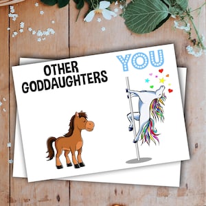 Goddaughter Greeting Card Handmade Blank Funny Gifts For Birthday Best Present Idea Ever Unicorn God Daughter Gift From Godmother V-41J