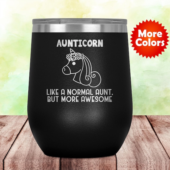 Funny Aunt Gifts Aunticorn Wine Tumbler Glass Travel Cup Gift For Aunt Gift Idea Best Birthday From Niece Gifts From Nephew Q-79F