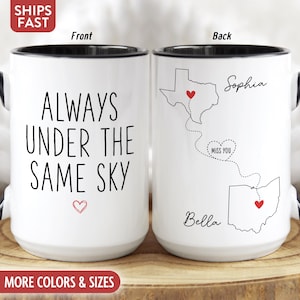 Long Distance Friend Mug, Personalized Long Distance Friend Gift for Best Friends Birthday Gifts, Custom Bestie Friendship Coffee Cup M-13E
