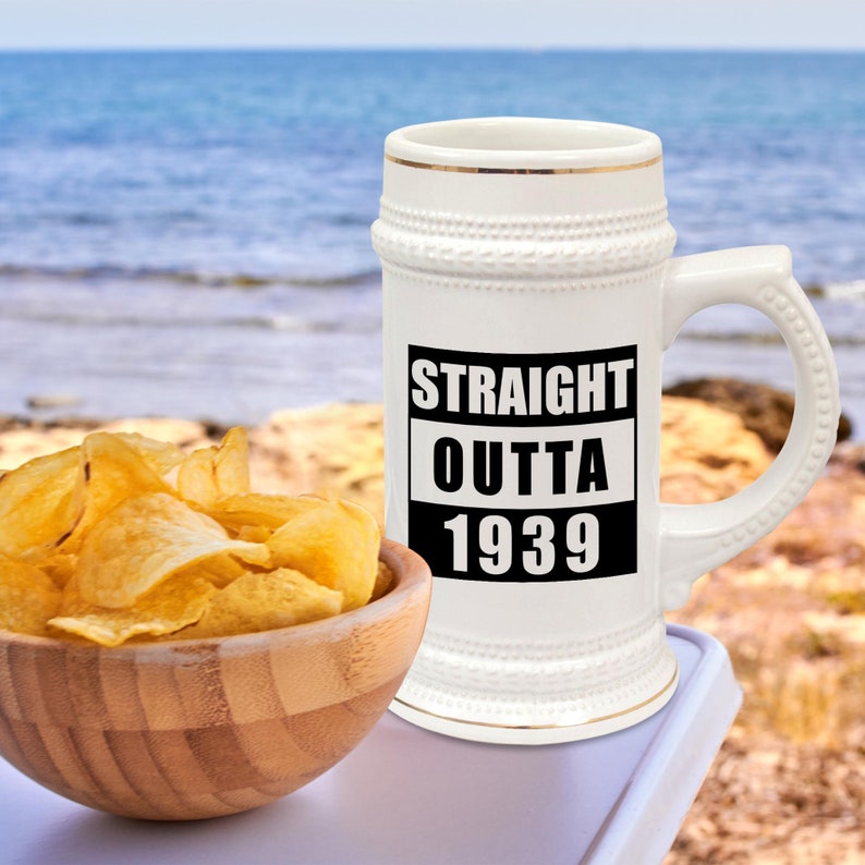 82nd Birthday Beer Stein Mug Glass Cup 82 Eighty Two Second 1939 Funny Gift For Men Him Dad Great Grandpa Male Guy Bday Ideas Present C-17K