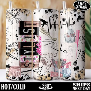 Personalized Hairstylist Tumbler, Custom Hairstylist Cup, Hairstylist Gift for Hair Stylist Dresser Beauty Salon Cosmetology Christmas O-83H