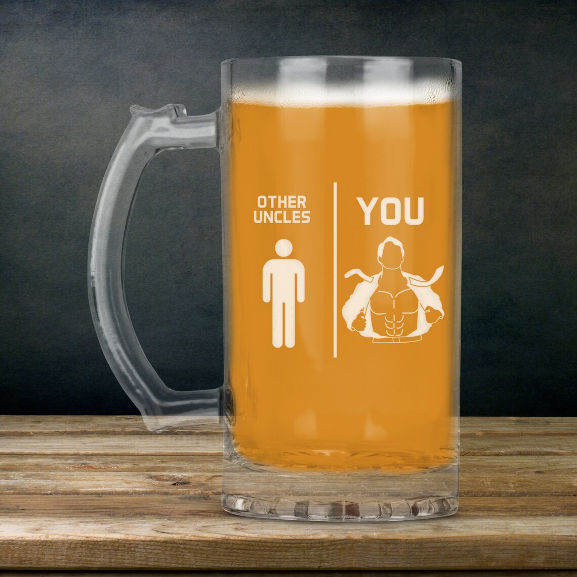 Funny Uncle Gift For Uncle Beer Mug Glass Stein Cup Tankard Etsy