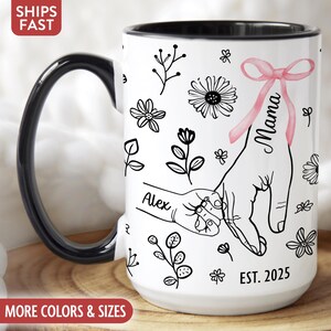New Mom Mug, Personalized Mama Mug, Custom New Mom Gifts for New Mother Coffee Cup, 1st First Mothers Day Gifts for First Time Moms Y-82U