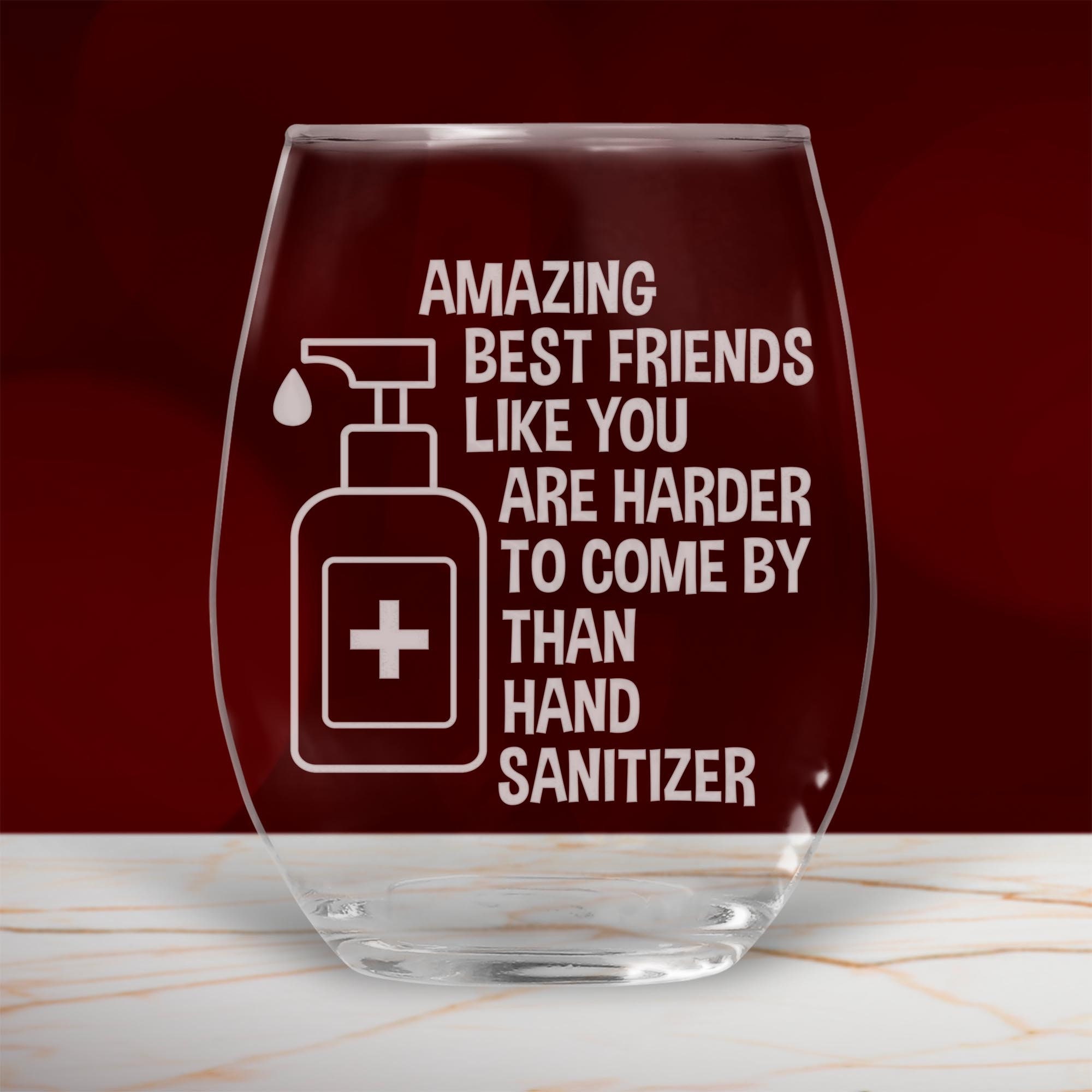 Best Friend Wine Glass Stemless Laser Etched Cup Funny Gift Etsy