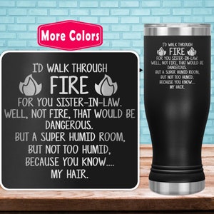 Funny Sister In Law Gift For Sister In Law Pilsner Tumbler Beer Glass Travel Mug Cup, Best Sister-in-law Birthday Gift Idea Present F-27P