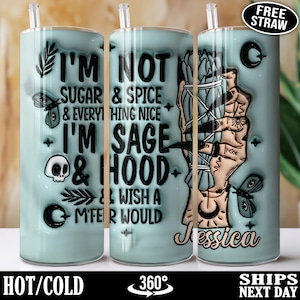 3D Inflated Personalized Witch Tumbler, Custom Witch Cup, Halloween Tumbler, Witchy Vibes Spooky Season Halloween Gifts for Her Women N-38K