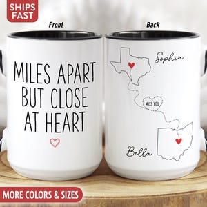 Long Distance Friend Mug, Personalized Long Distance Friend Gift for Best Friends Birthday Gifts, Custom Bestie Friendship Coffee Cup B-64P