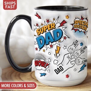 thumbnail image 2 of Personalised Super Dad Stainless Steel Mug 2 of 14
