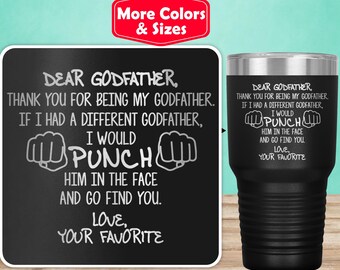 Funny Godfather Gifts, Godfather Tumbler Travel Mug Cup, Gift For Godfather Gift Idea, Best Godfather Birthday Present God Father Gift D-67Z