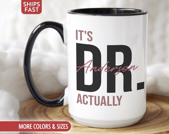 Doctor Mug Coffee Cup, Personalized Doctor Graduation Gift for Doctorate Graduate Student, Custom Dr PhD Gifts for Her Him Women Men Z-31S