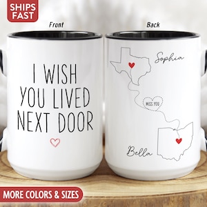 Long Distance Friend Mug, Personalized Long Distance Friend Gift for Best Friends Birthday Gifts, Custom Bestie Friendship Coffee Cup M-31K