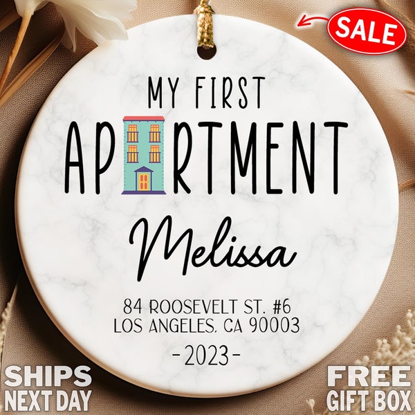 My First Apartment Ornament 2023 Personalized, Custom First Apartment Christmas Ornament, New Apartment Ornament, First Home Keepsake S-71U