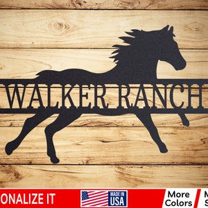 Upgrade Your 10x20 Inches 'Rustic Horse Ranch Sign' To 24x48 Inches Canvas